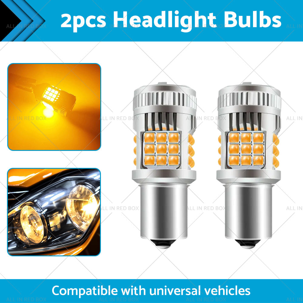{{ 2PCS BA15S 1156 P21W LED Turn Signal Indicator Bulb Globe Amber No Hyper Flash }} - Buy Car Parts Online at {{ Kaka Auto Parts }}.