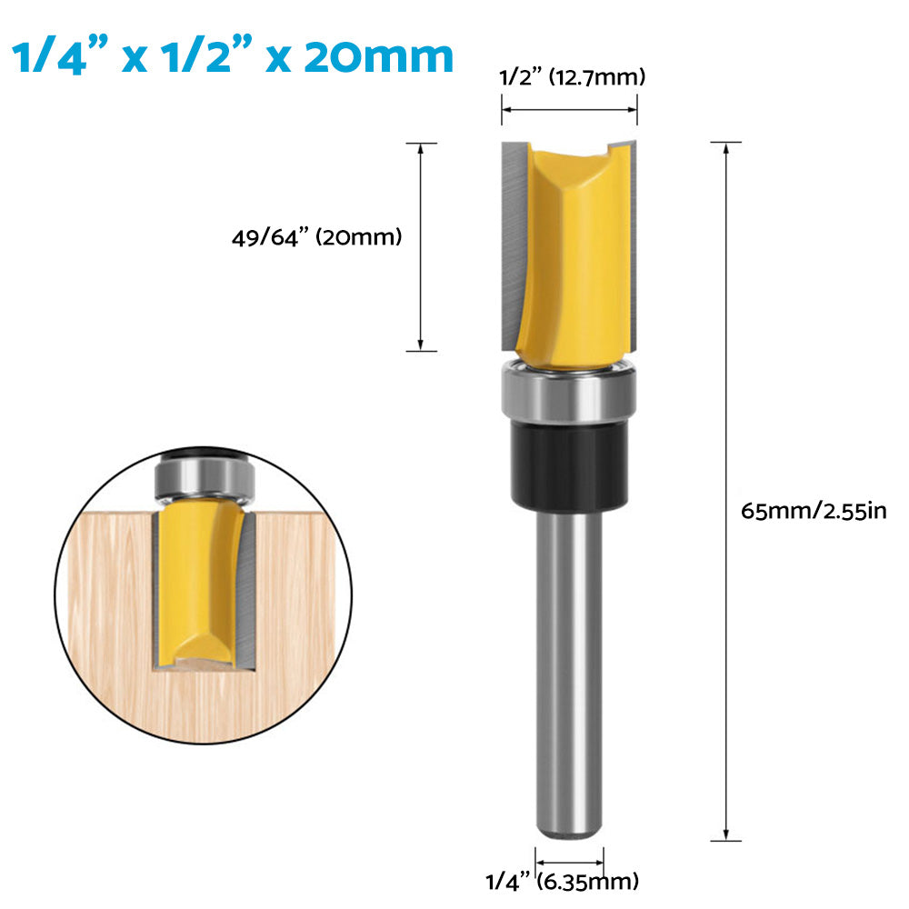 {{ 4pcs 1 4 Shank Top Bearing Flush Trim Pattern Router Bit Set Milling Cutter Kit }} - Buy Car Parts Online at {{ Kaka Auto Parts }}.
