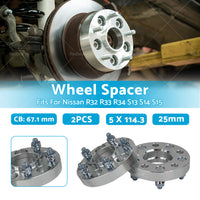 {{ 2PCS 25mm Wheel Spacers 5x114. 3 12x1. 25 25mm CB=67. 1mm Fits For Nissan R32 R33 }} - Buy Car Parts Online at {{ Kaka Auto Parts }}.