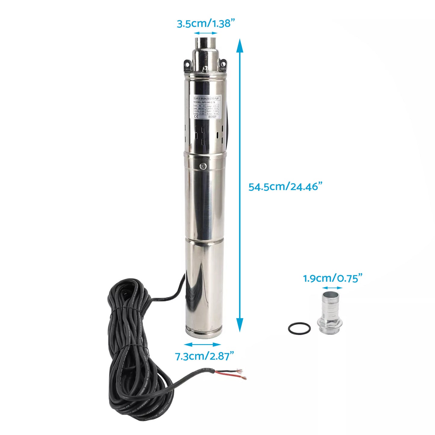 {{ 3in 48V 750W Deep Well Solar Submersible Bore Hole Water Pump With 15M Line }} - Buy Car Parts Online at {{ Kaka Auto Parts }}.