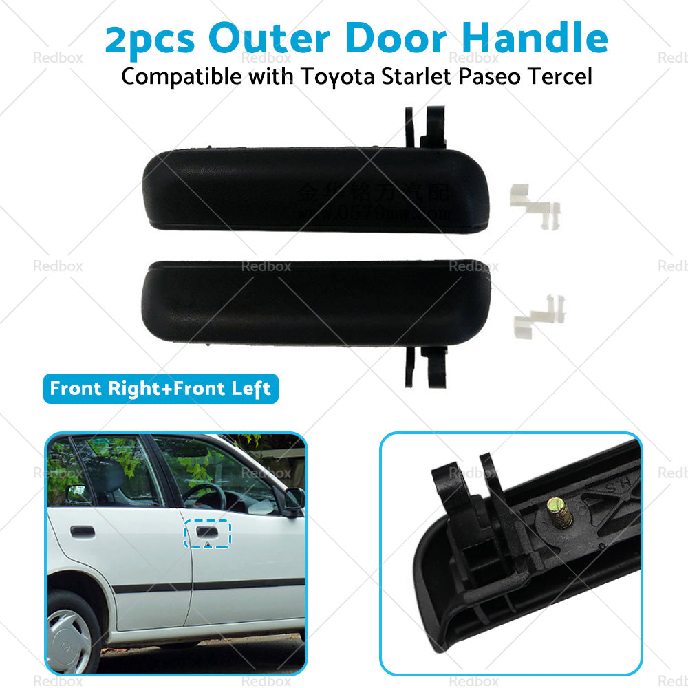 {{ Pair LHRH FRONT Outer Door Handle Suitable For Toyota Starlet EP91 96~99 Black }} - Buy Car Parts Online at {{ Kaka Auto Parts }}.