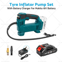 {{ Cordless Portable Tyre Inflator Pump w  Battery Charger For Makita 18V Battery }} - Buy Car Parts Online at {{ Kaka Auto Parts }}.