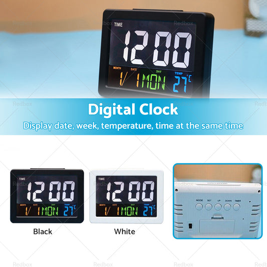 Digital Home Large Big Jumbo LED Wall Desk Clock With Calendar Temperature AU