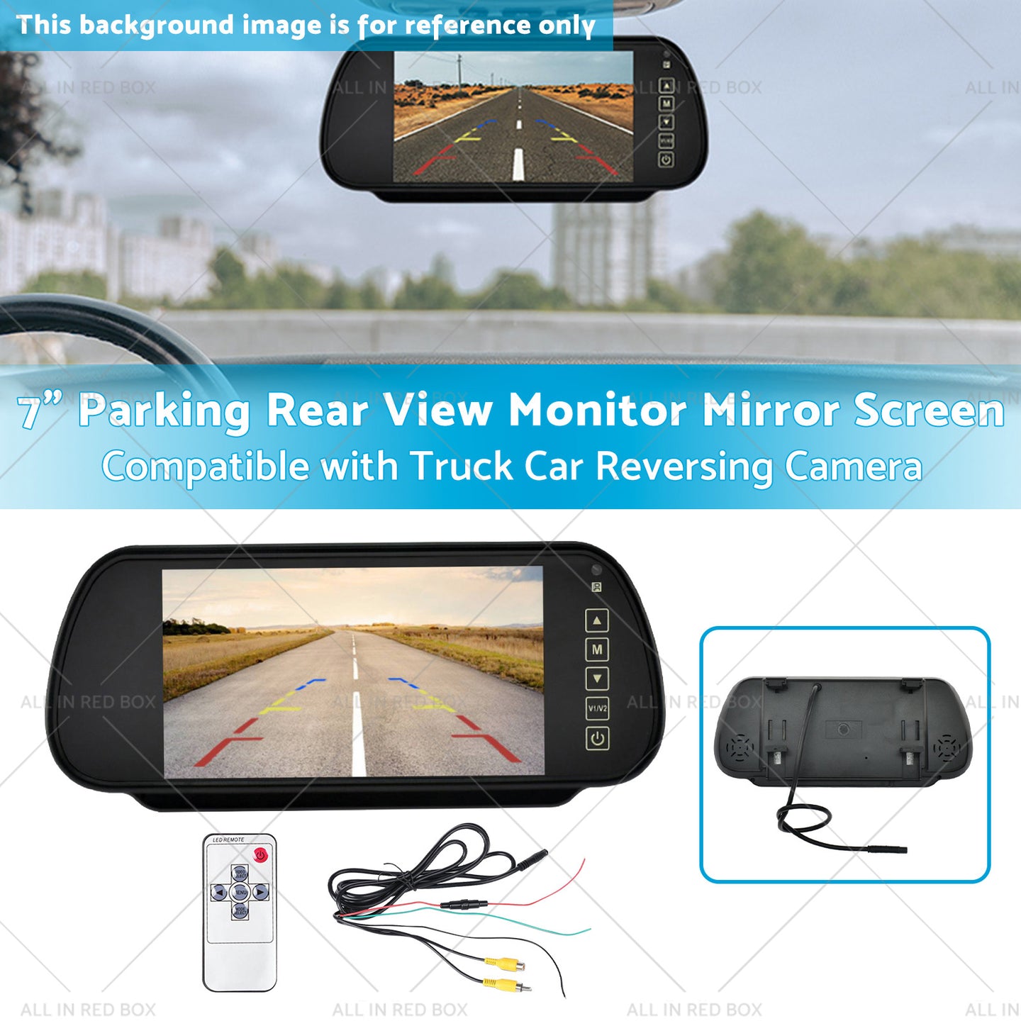 {{ 7 inch  Parking Rear View Monitor Mirror Screen Suitable for Truck Reversing Camera }} - Buy Car Parts Online at {{ Kaka Auto Parts }}.