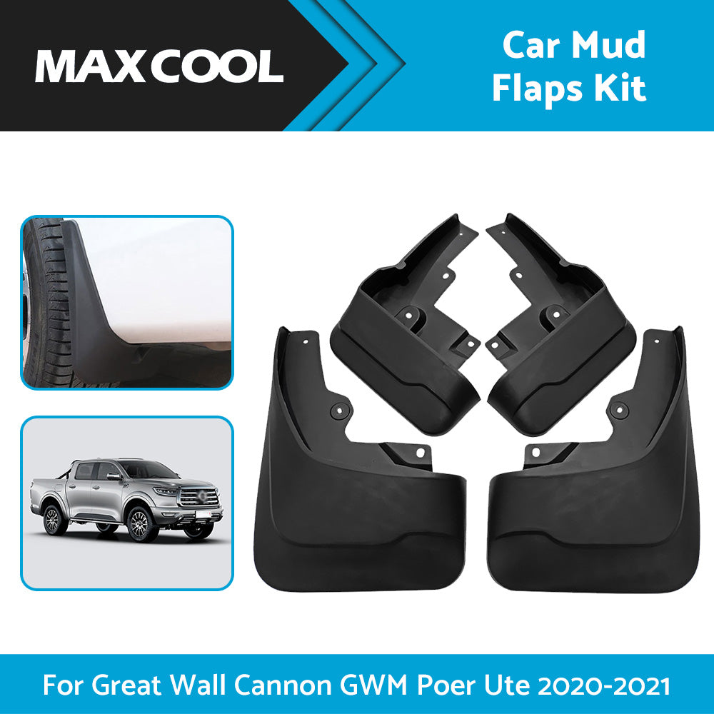 {{ Car Mud Flaps Kit For Great Wall Cannon GWM Poer UTE NPW 2. 0L GW4D20 2020 - 2022 }} - Buy Car Parts Online at {{ Kaka Auto Parts }}.