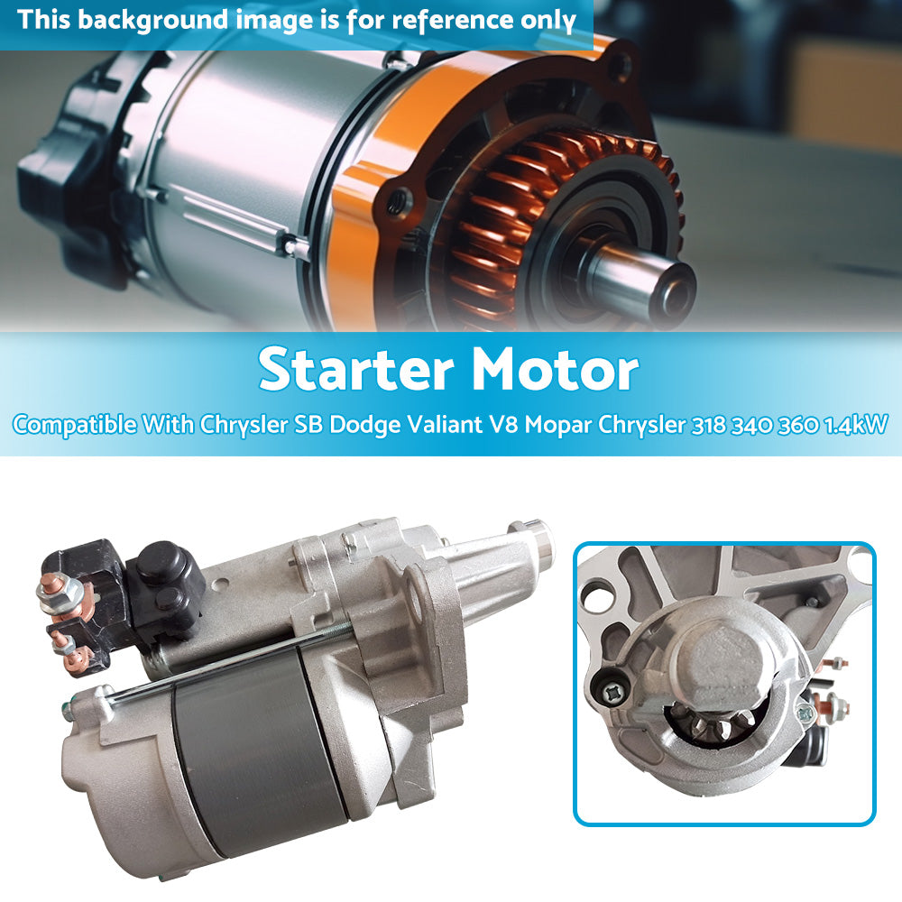 {{ Starter Motor Suitable for Chrysler Valiant 318 340 360 383 440 V8 1. 9hp SB BB }} - Buy Car Parts Online at {{ Kaka Auto Parts }}.