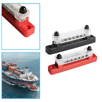 {{ 1 Red  and  1 black Bus Bar Power Distribution Terminal Block 6 Way 12V 150A Rated }} - Buy Car Parts Online at {{ Kaka Auto Parts }}.