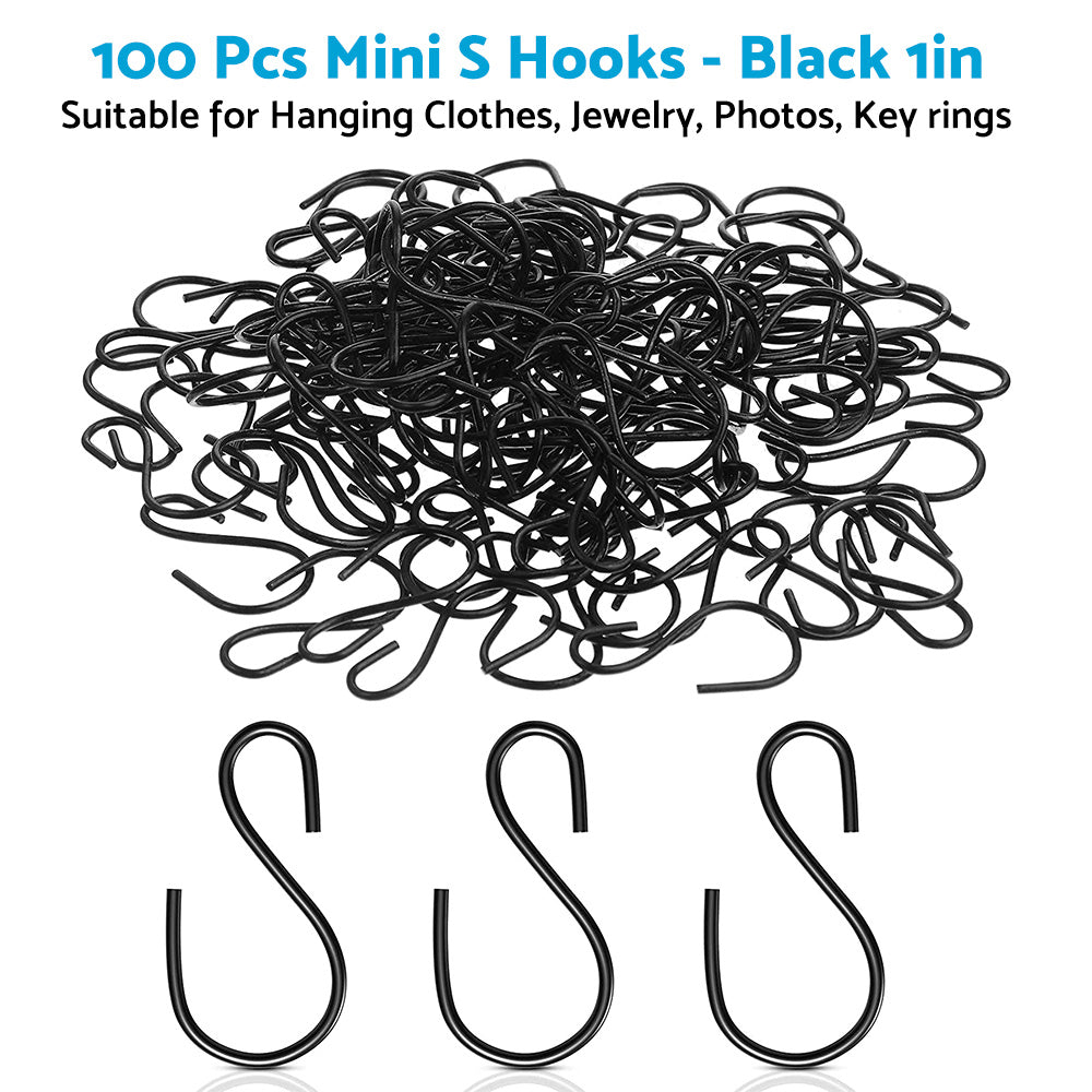 {{ S Shaped Hooks Small Metal for Hanging Plants Mini Ornament Hooks Black Hangers }} - Buy Car Parts Online at {{ Kaka Auto Parts }}.