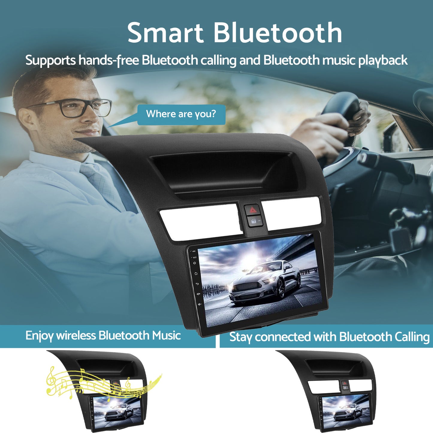 9'' Android 13 Head Unit Touchscreen GPS Bluetooth Suitable For Mazda BT50 12-19