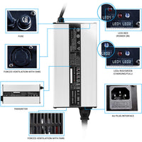 48V 6A Snap-Head 3-Pin Plug Battery Charger Suitable For EZ-GO TXT & Club Golf Cart