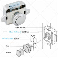 {{ Push Button Latch Knob Catch Lock For RV Drawer Cupboard Door Caravan Cabinet AU }} - Buy Car Parts Online at {{ Kaka Auto Parts }}.
