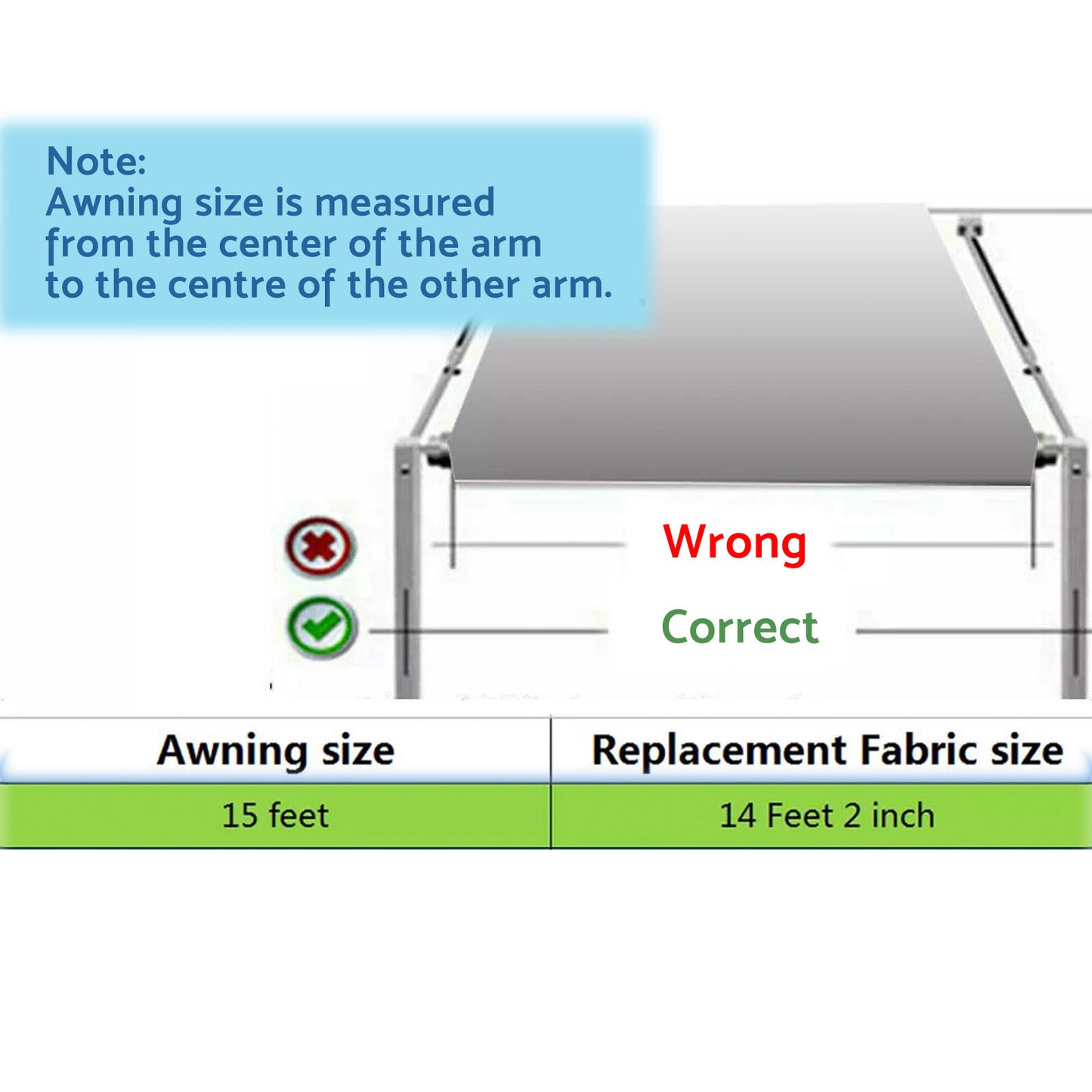 PVC Vinyl Awning Fabric Gray Fade 13-16FT Suitable For RV Caravan Trailer Camper