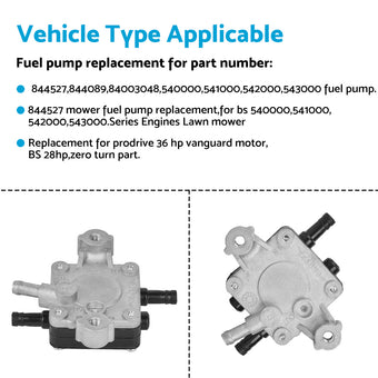 compare product Fuel Pump 844527 Suitable For Selected Briggs  and  Stratton Vanguard Motors
