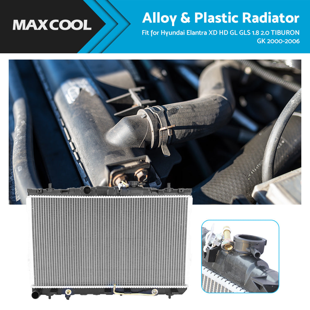 {{ Radiator Rad Fit Hyundai Elantra XD HD GL GLS 1. 8 2. 0 TIBURON GK 2000-2006 }} - Buy Car Parts Online at {{ Kaka Auto Parts }}.