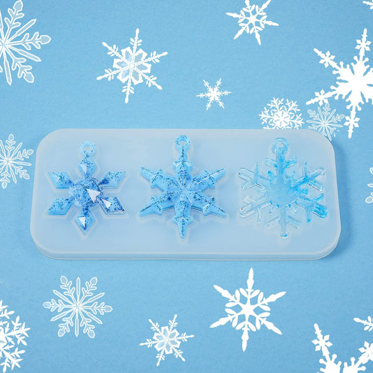 Snowflake Silicone Pendant Mold Making Jewelry Resin Necklace Mould Craft DIY 3D