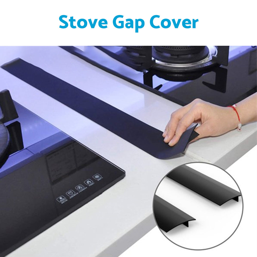 2x Kitchen Silicone Stove & Counter Gap Cover Oven Guard Spill Seal Slit Filler Suitable For Standard Counters
