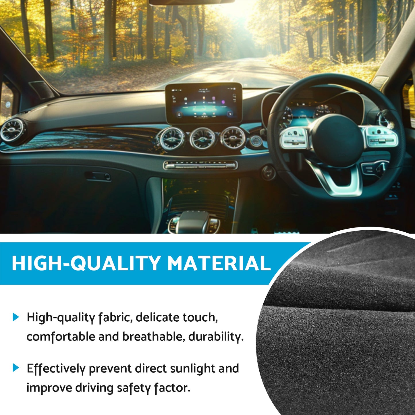 Dashboard Cover Dash Mat Black Suitable For Mercedes Vito 447 Chassis 2014+