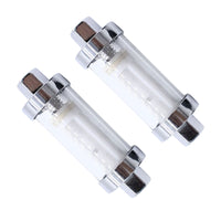 2x Reusable Washable Chrome Glass Inline Fuel Filter Suitable For 1/4 Inch, 5/16 Inch & 3/8 Inch Fuel Lines
