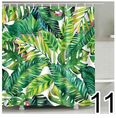 {{ Bathroom Fabric Shower Curtain 12 Hook Set Water Resistant Tropical Plants Panel }} - Buy Car Parts Online at {{ Kaka Auto Parts }}.