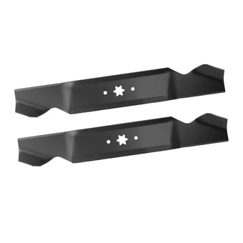 compare product 2x Blades Suitable for 38inch MTD Ride on Mowers 6 Point Centre Hole 742-0654