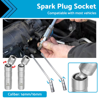 compare product 14/16 MM Thin Wall Magnetic Swivel Spark Plug Socket 12Point Removal Tools