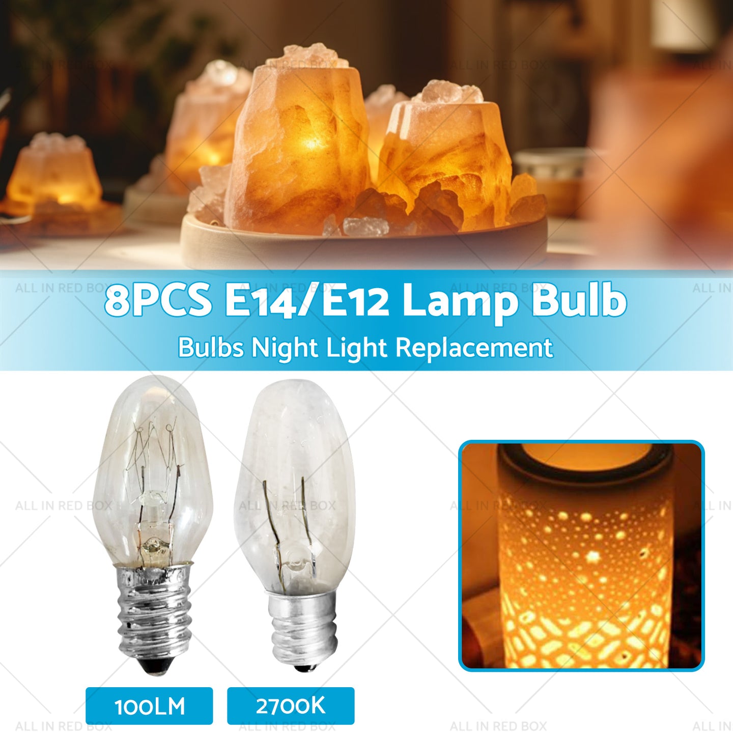 {{ 8 PCS 7W/10W 240V E12/E14 Clear Bulbs Night Light Replacement Warm Yellow Light }} - Buy Car Parts Online at {{ Kaka Auto Parts }}.