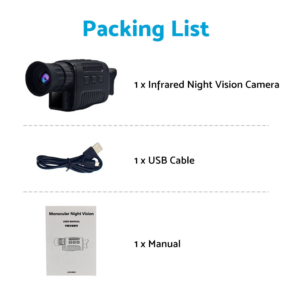 IR Night Vision Monocular 5X Zoom Telescope Digital Camera Hunting HD Video 1080