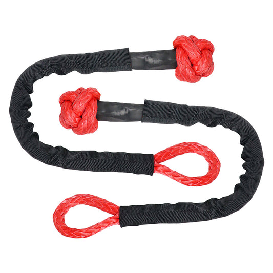 Recovery Pulley Kit Suitable For Winch Ropes 3/8in 1/2in Soft Shackle Red Black