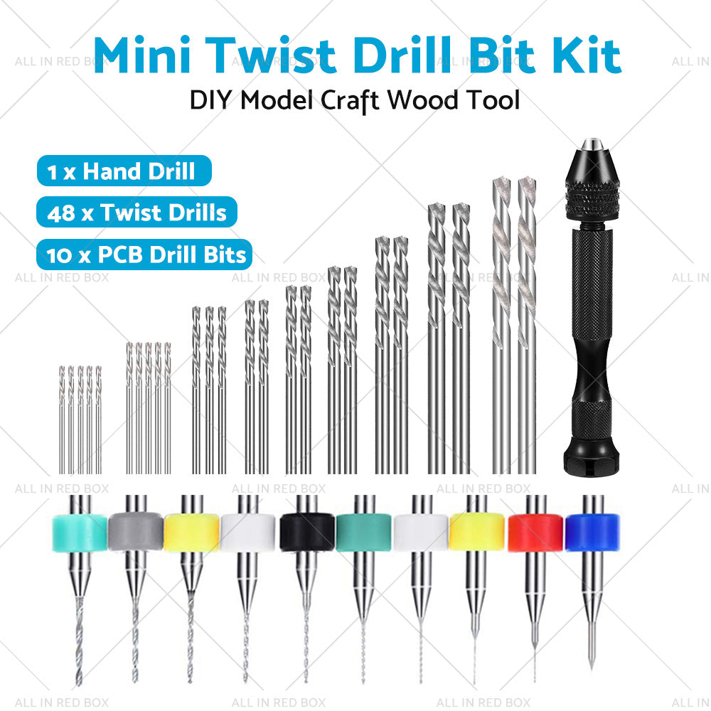 {{ 59Pcs Mini Twist Drill Bits Micro Hand Drilling Set DIY Model Craft Wood Tool }} - Buy Car Parts Online at {{ Kaka Auto Parts }}.
