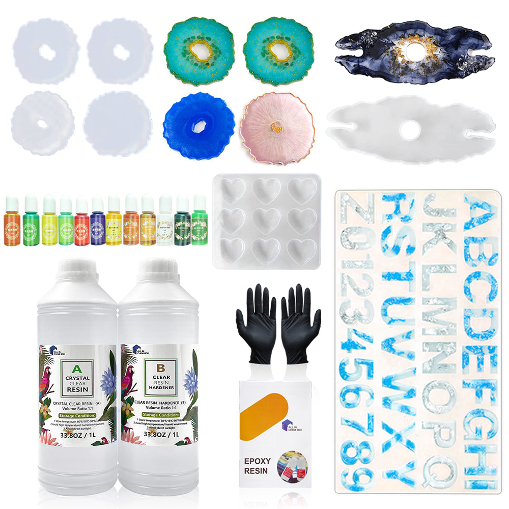 Epoxy Resin 1:1 AB Kit Craft Coating UV Color Pigment Paste Liquid Silicone Mold