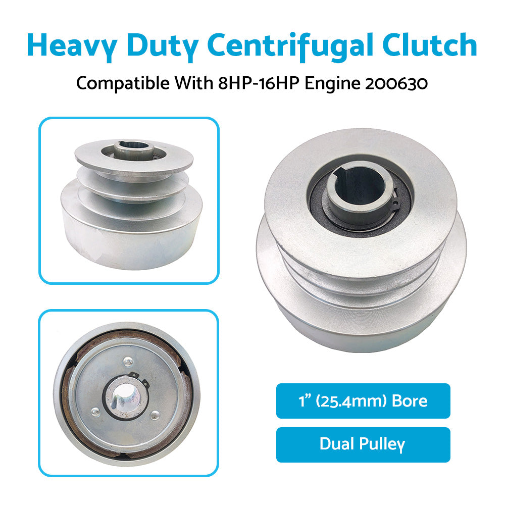 {{ Heavy Duty Centrifugal Clutch 25. 4mm 1inch Bore DUAL PULLEY 8HP-16HP Engine 200630 }} - Buy Car Parts Online at {{ Kaka Auto Parts }}.
