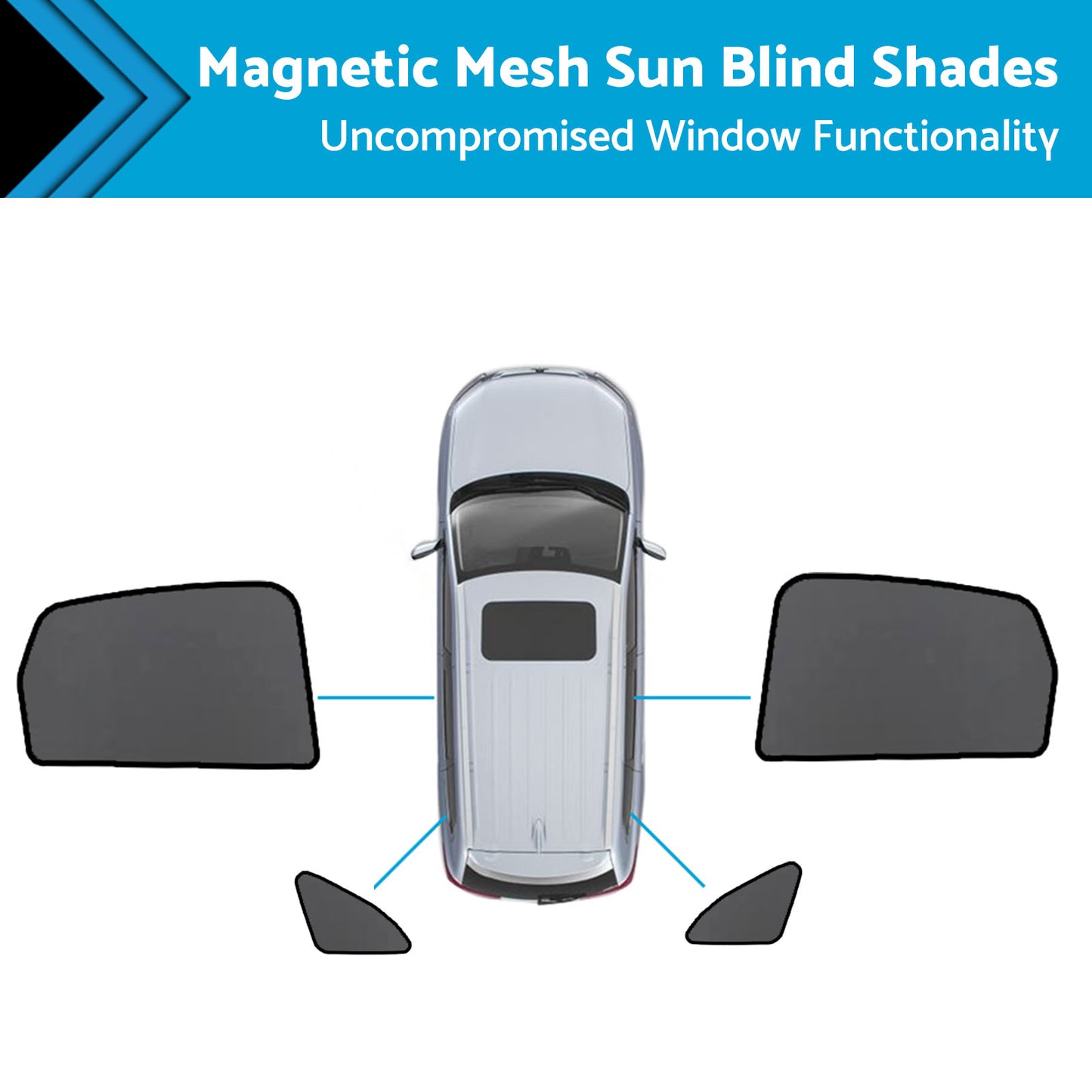 {{ Magnetic Mesh Sun Blind Shades Suitable for Audi Q5 8R 2009–2016 On Front Rear }} - Buy Car Parts Online at {{ Kaka Auto Parts }}.