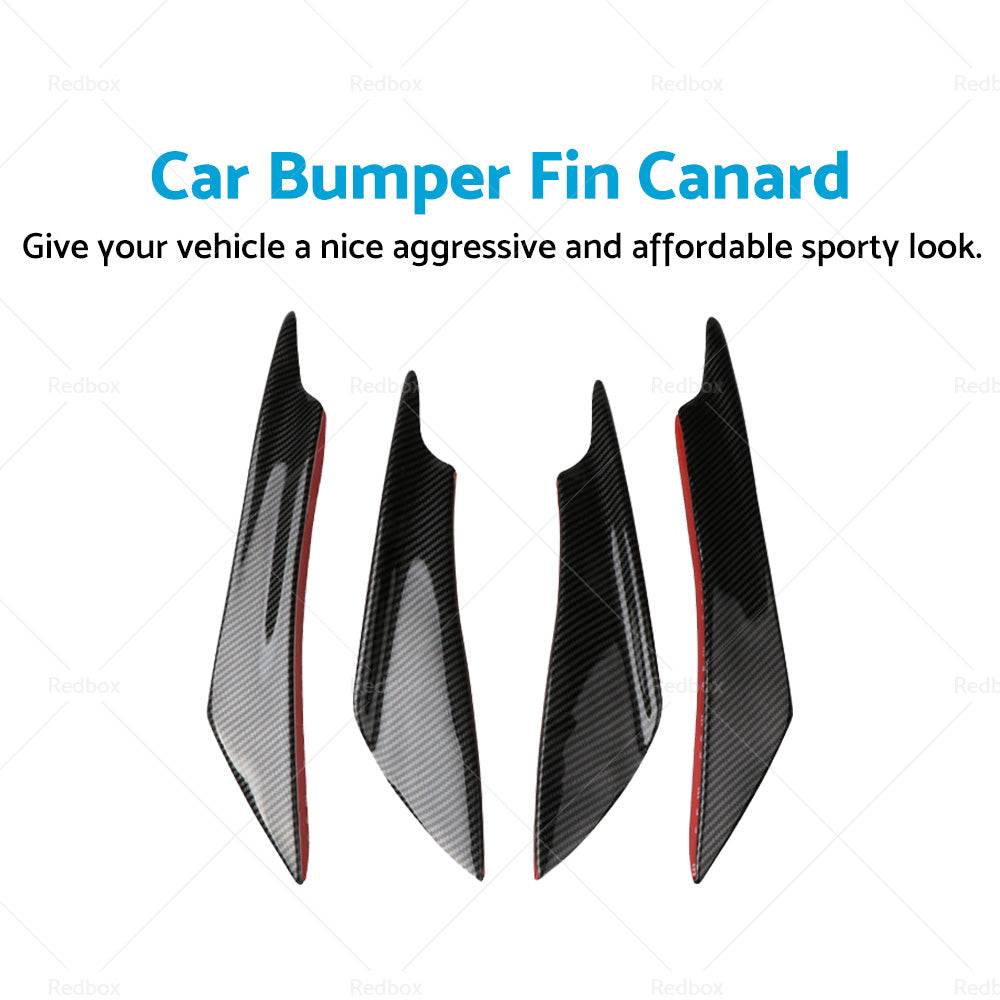{{ 4x Carbon Fiber Car Bumper Fin Canard Splitter Diffuser Valence Spoiler Lip }} - Buy Car Parts Online at {{ Kaka Auto Parts }}.