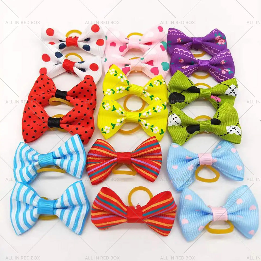{{ Up To 100PCS Pet Small Dog Hair Bows Rubber Bands Puppy Cat Grooming Accessory }} - Buy Car Parts Online at {{ Kaka Auto Parts }}.