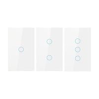 1Piece 1/2/3 Gang Touch Wall Light Switch LED 1 Way Touch Glass Switch
