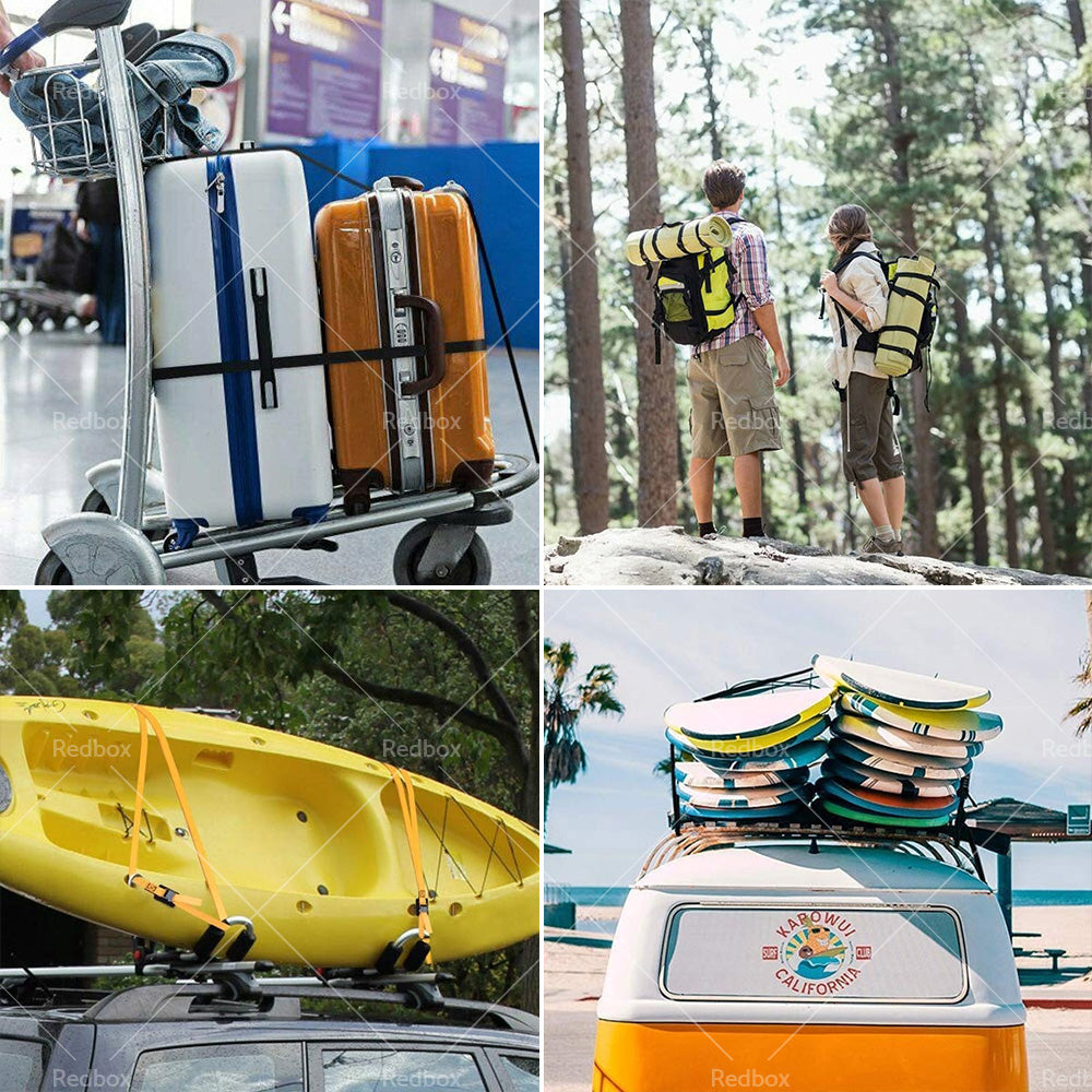 {{ 2/4pcs Metal Buckle Cam Tie Down Strap Heavy Lugga Cargo Ratchet Lashing Rope 2M }} - Buy Car Parts Online at {{ Kaka Auto Parts }}.