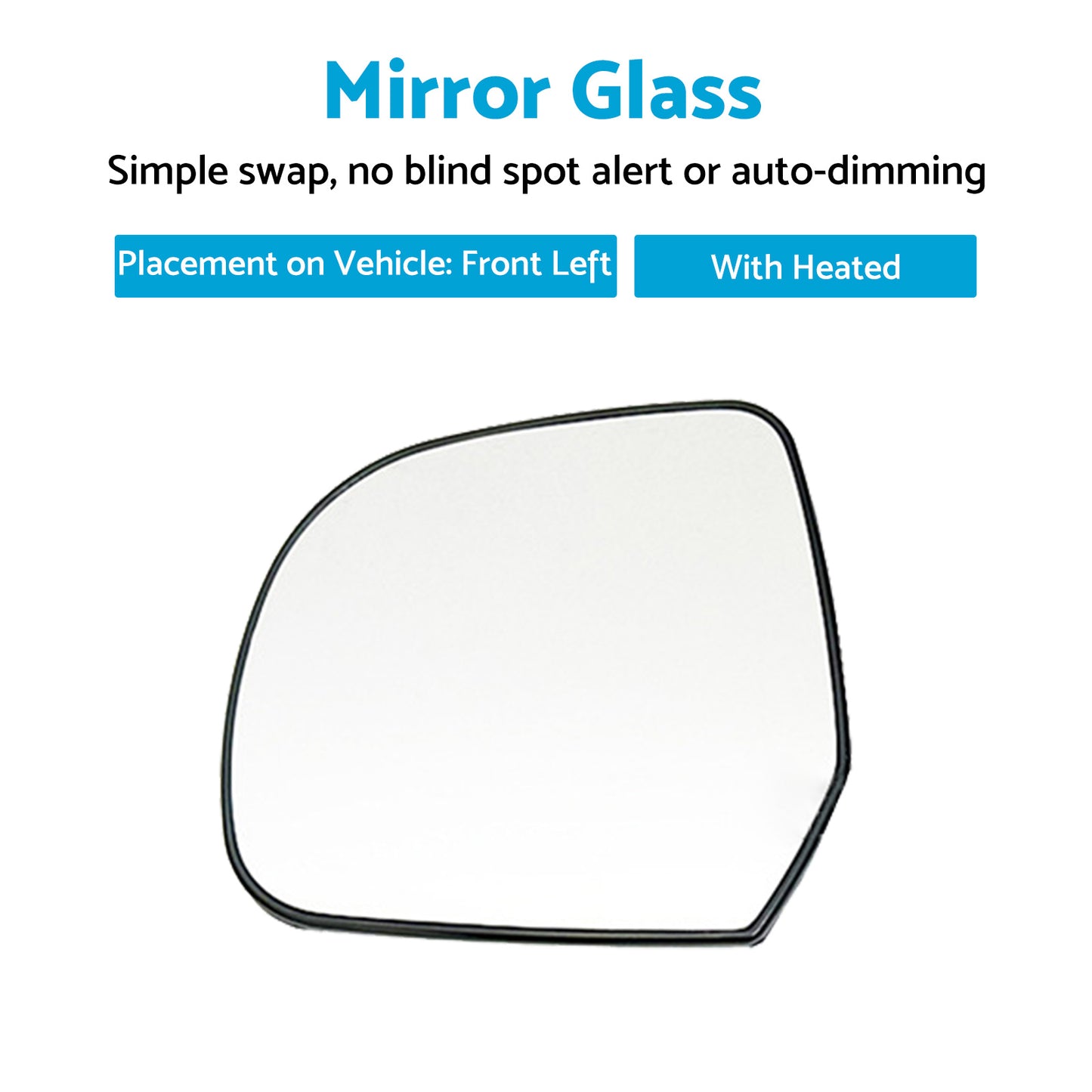 Left Passenger Side Heated Mirror Glass Suitable For Nissan Almera N17 2012 On