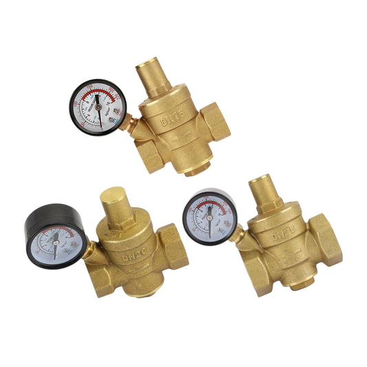 {{ DN15/20/25 Brass Adjustable Water Pressure Reducing Valve with Gauge }} - Buy Car Parts Online at {{ Kaka Auto Parts }}.