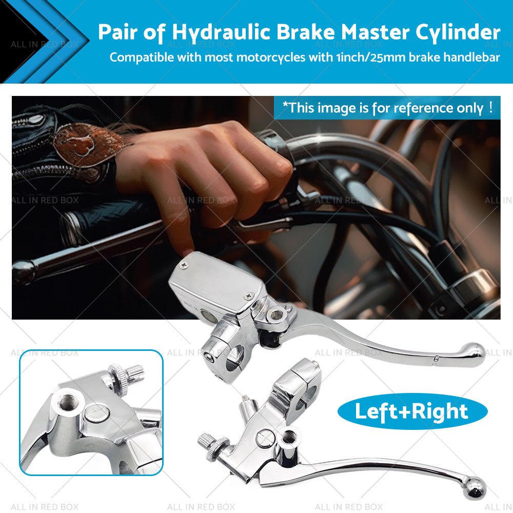 {{ 1inch Chrome Motorcycle Handlebar Hydraulic Brake Master Cylinder  and  Clutch Lever }} - Buy Car Parts Online at {{ Kaka Auto Parts }}.