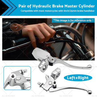 compare product 1inch Chrome Motorcycle Handlebar Hydraulic Brake Master Cylinder  and  Clutch Lever