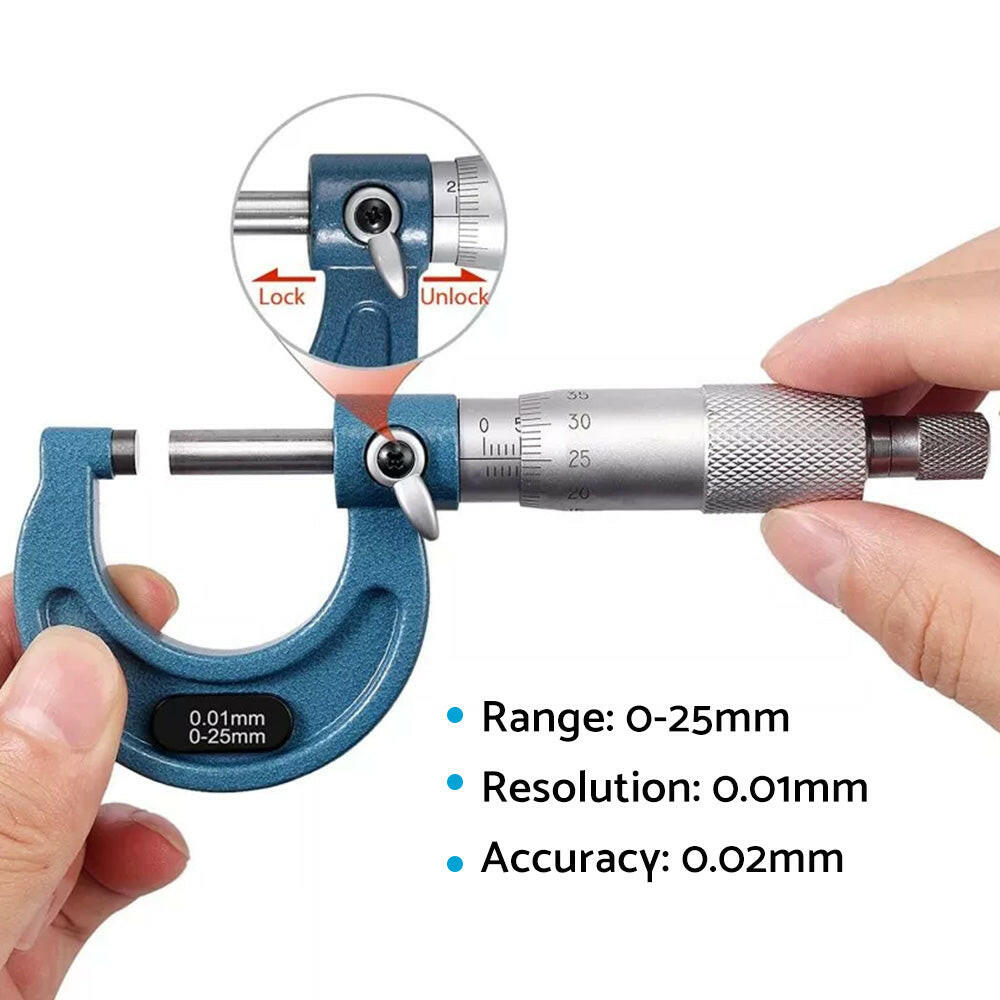 4x Outside Micrometer Set 0¨C100mm Carbide Tip Precision Measuring Tool 0.01mm Suitable For Machinist