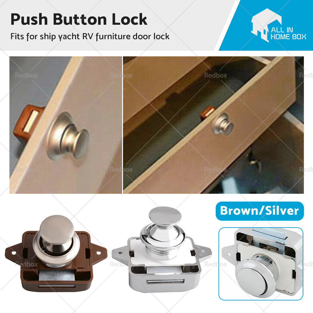 {{ Push Button Latch Knob Catch Lock For RV Drawer Cupboard Door Caravan Cabinet AU }} - Buy Car Parts Online at {{ Kaka Auto Parts }}.