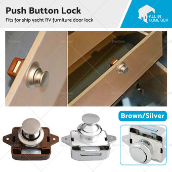 compare product Push Button Latch Knob Catch Lock For RV Drawer Cupboard Door Caravan Cabinet AU