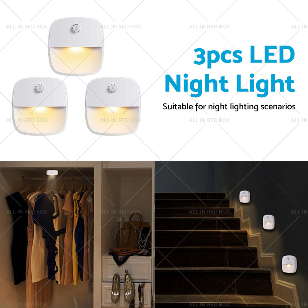 {{ 3 PCS Cordless Battery-Powered LED Night Light Motion Sensor Light-Warm White }} - Buy Car Parts Online at {{ Kaka Auto Parts }}.