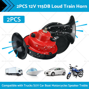 compare product 1 Pair 12V 300DB Super Train Horn For Trucks SUV Car Boat Motorcycles Speaker
