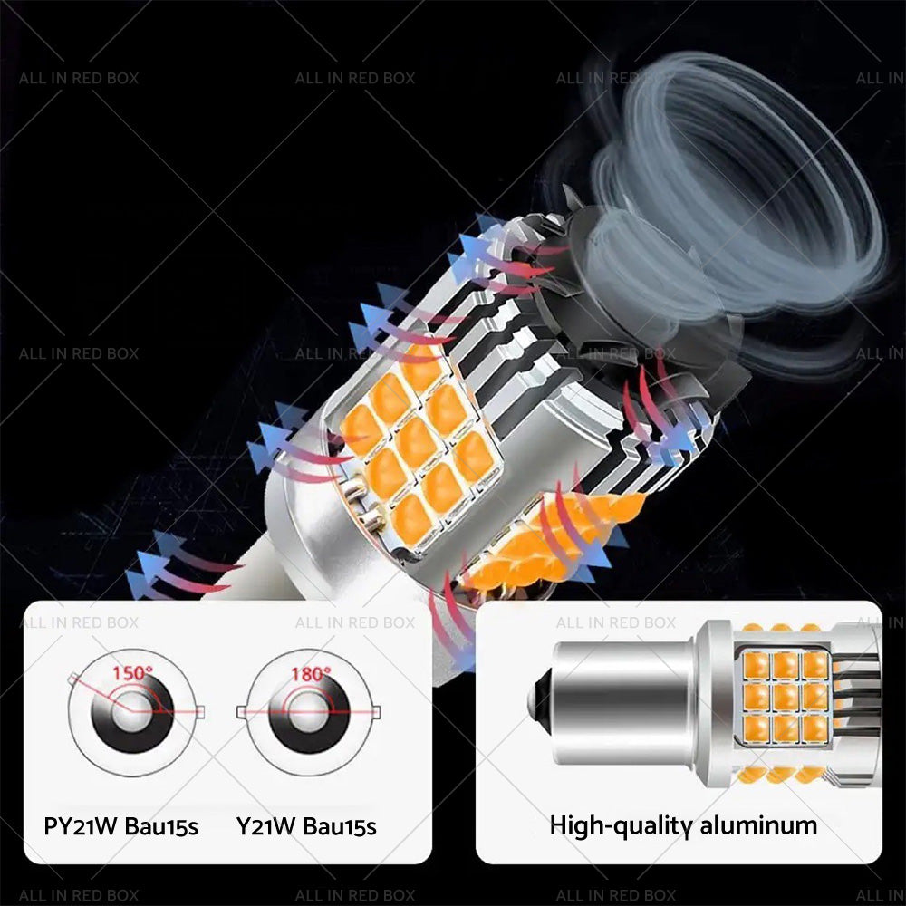 {{ 2PCS BA15S 1156 P21W LED Turn Signal Indicator Bulb Globe Amber No Hyper Flash }} - Buy Car Parts Online at {{ Kaka Auto Parts }}.