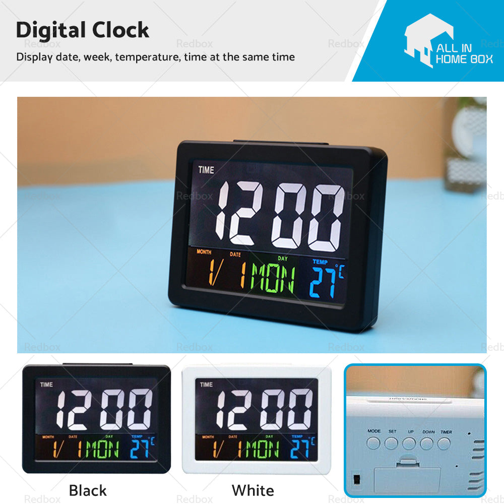 {{ Digital Home Large Big Jumbo LED Wall Desk Clock With Calendar Temperature AU }} - Buy Car Parts Online at {{ Kaka Auto Parts }}.