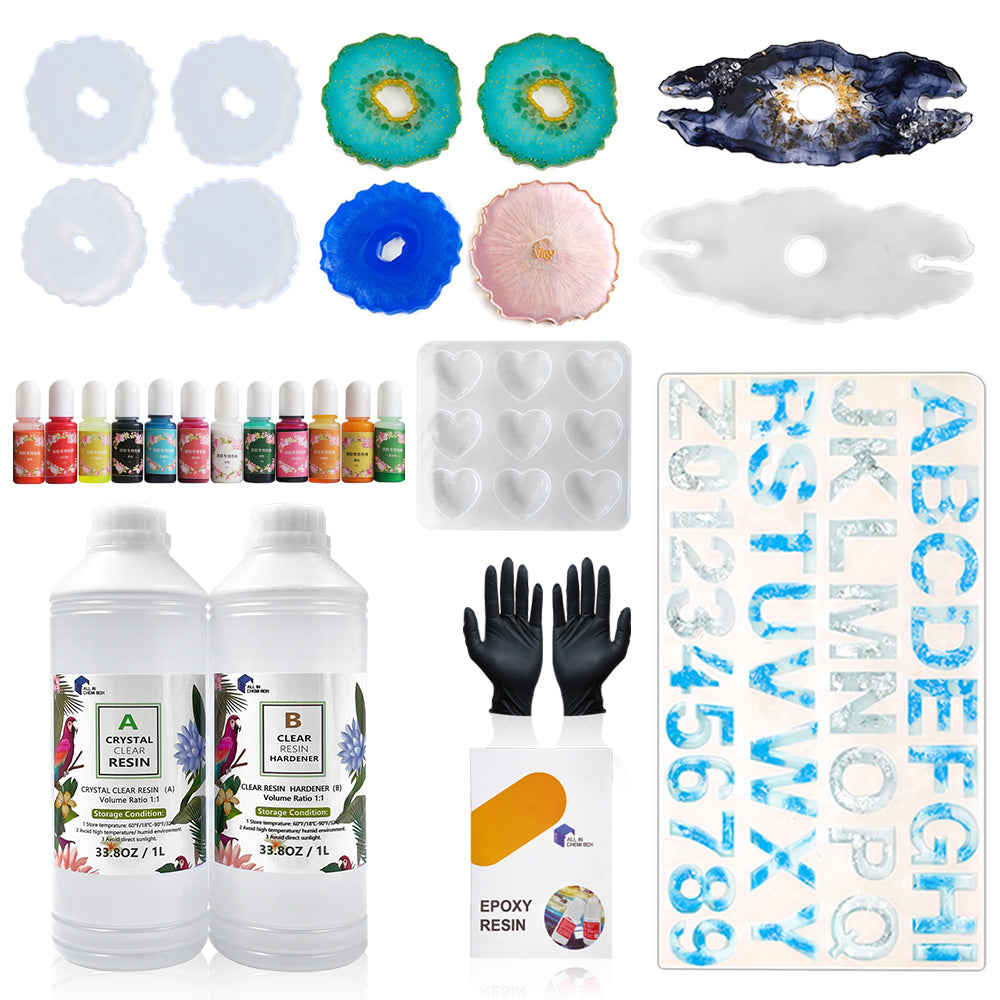 Epoxy Resin 1:1 AB Kit Craft Coating UV Color Pigment Paste Liquid Silicone Mold
