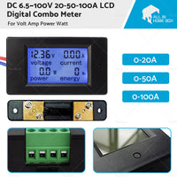 {{ DC 6. 5~100V 20-50-100A LCD Digital Combo Panel Display Volt Amp Power Watt Meter }} - Buy Car Parts Online at {{ Kaka Auto Parts }}.