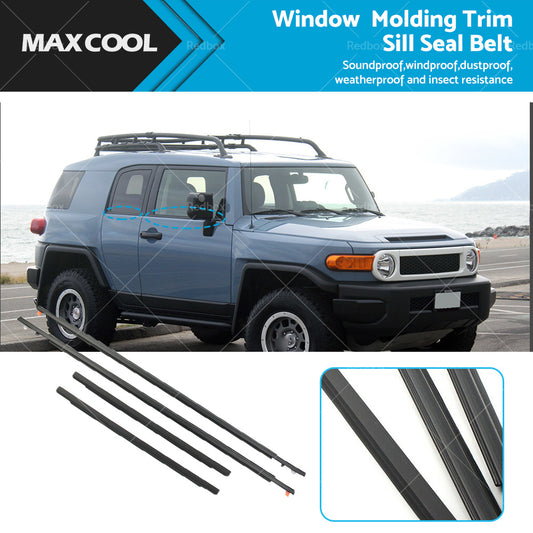 {{ 4x Door Auto Window Trim Moulding Belt Weatherstrip For Toyota 07-14 FJ Cruiser }} - Buy Car Parts Online at {{ Kaka Auto Parts }}.